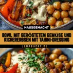 Bowl mit geröstetem Gemüse und Kichererbsen mit Tahini-Dressing 31 Pinterest Hidden Image