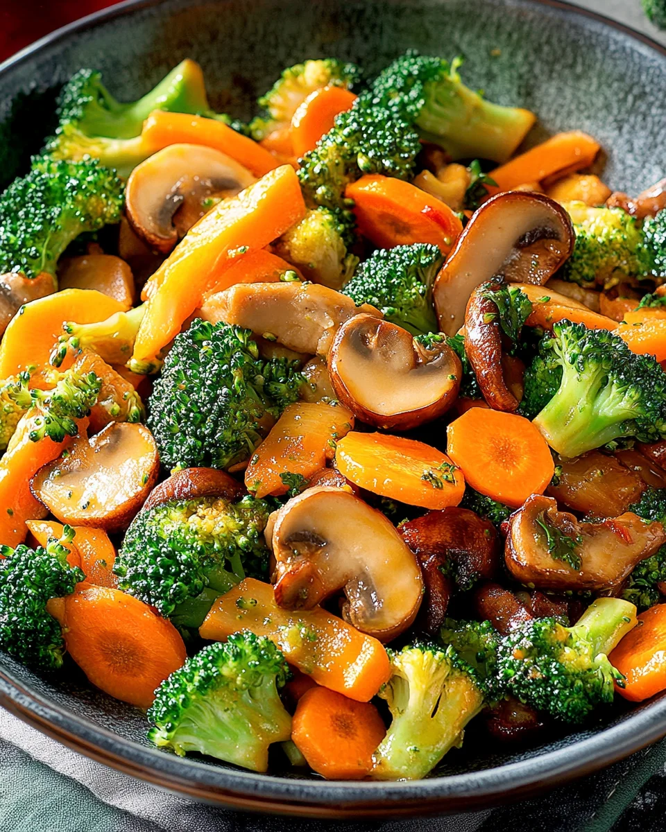 Champignon-Brokkoli-Karotten-Pfanne