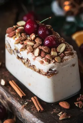 Cremiges Zimtparfait mit gebrannten Mandeln und Kirschen