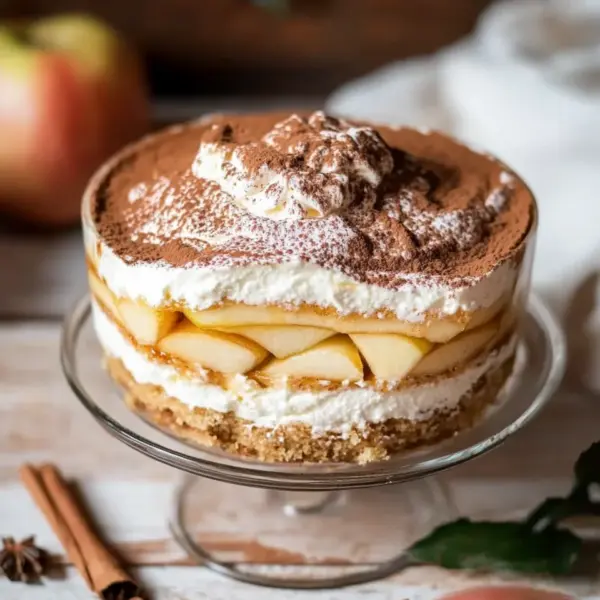 Fruchtiger Apfel Tiramisu ohne Ei - gelingsicheres und einfaches Rezept