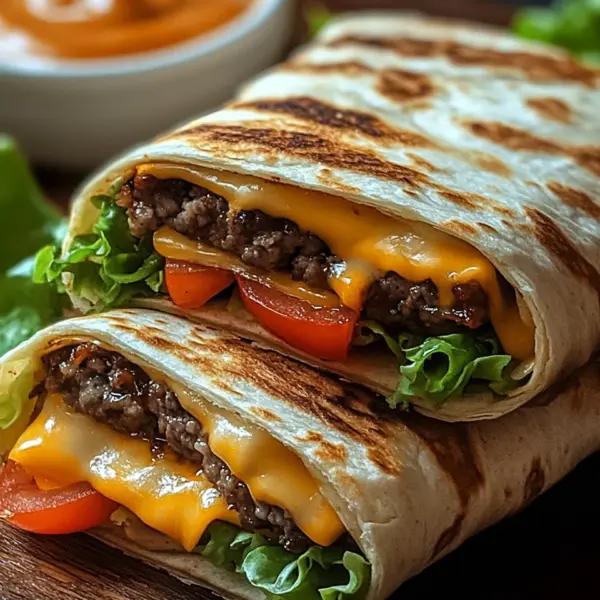 Gegrillte Cheeseburger-Wraps