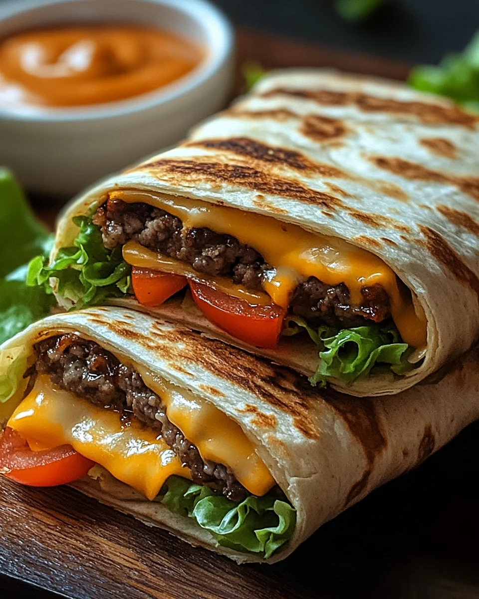 Gegrillte Cheeseburger-Wraps