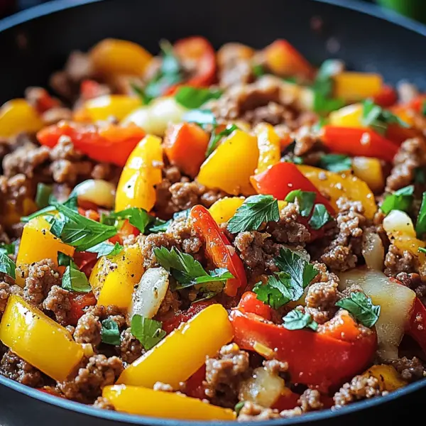 Low Carb Paprikapfanne mit Hackfleisch