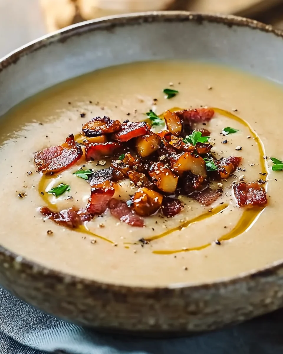 Maronensuppe mit karamellisierten Nüssen und Speck 24 Maronensuppe