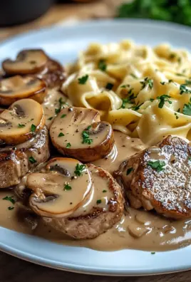 Medaillons in Champignon Rahmsoße mit Spätzle 23 Medaillons in Champignon Rahmsoße mit Spätzle