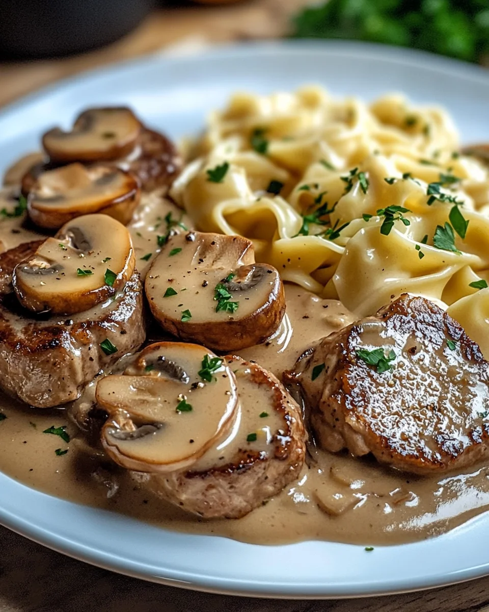 Medaillons in Champignon Rahmso&szlig;e mit Sp&auml;tzle