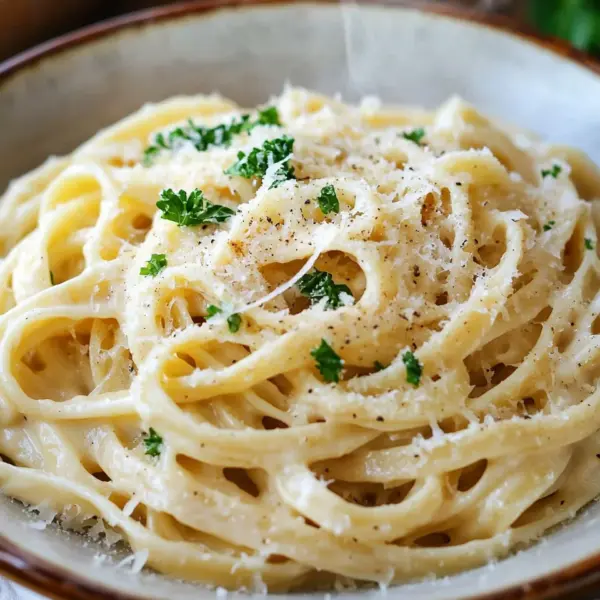 Pasta in Käse Sahne Soße