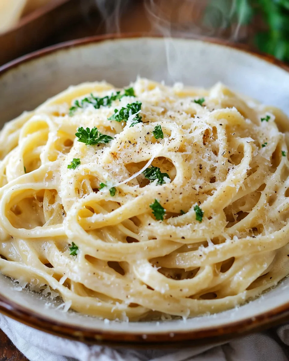 Pasta in Käse Sahne Soße 25 Pasta in Käse Sahne Soße