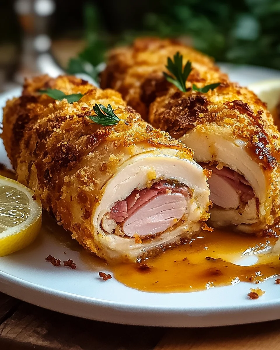 Putenröllchen nach Cordon Bleu Art 21 Putenröllchen nach Cordon Bleu Art
