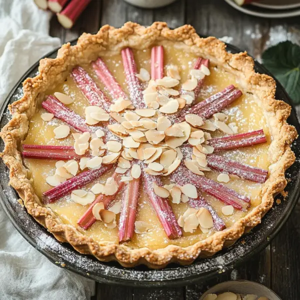Rhabarber Tarte mit Mandelcreme - Rhabarber Frangipane Tarte