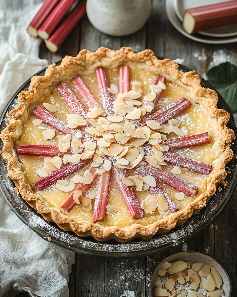 Rhabarber Tarte mit Mandelcreme - Rhabarber Frangipane Tarte