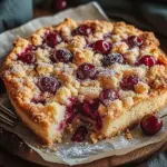 Streuselkuchen mit Kirschen vom Blech