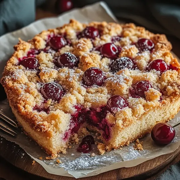 Streuselkuchen mit Kirschen vom Blech
