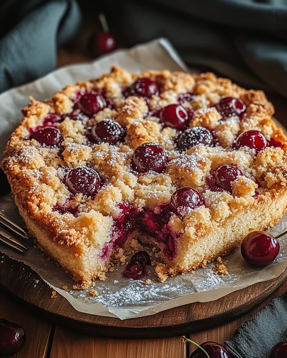 Streuselkuchen mit Kirschen vom Blech