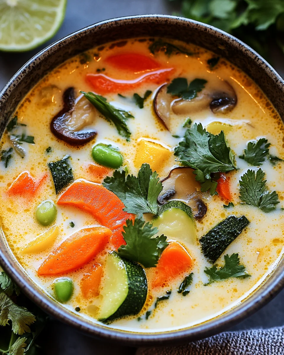 Thai-Kokos-Suppe mit Gemüse 30 Thai-Kokos-Suppe