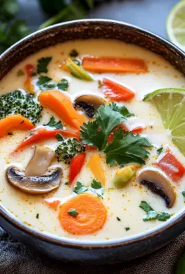Thai-Kokos-Suppe mit Gemüse