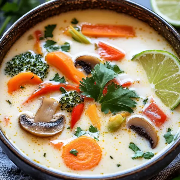 Thai-Kokos-Suppe mit Gemüse