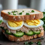 Thunfisch Sandwich mit Ei und Gurke
