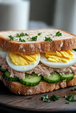 Thunfisch Sandwich mit Ei und Gurke 30 Thunfisch Sandwich mit Ei und Gurke