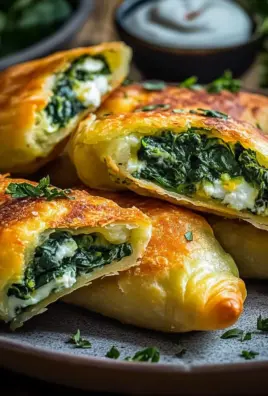 Vegane Kartoffeltaschen mit Spinat-Frischkäse-Füllung
