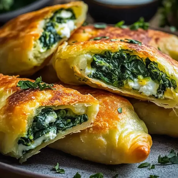 Vegane Kartoffeltaschen mit Spinat-Frischkäse-Füllung