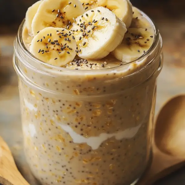 Bananen-Erdnussbutter Overnight Oats