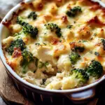 Brokkoli H&auml;hnchen Auflauf mit Frischk&auml;se und Mozzarella