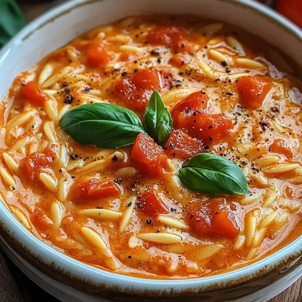 Creamy Vegan Tomato Orzo with Coconut Milk
