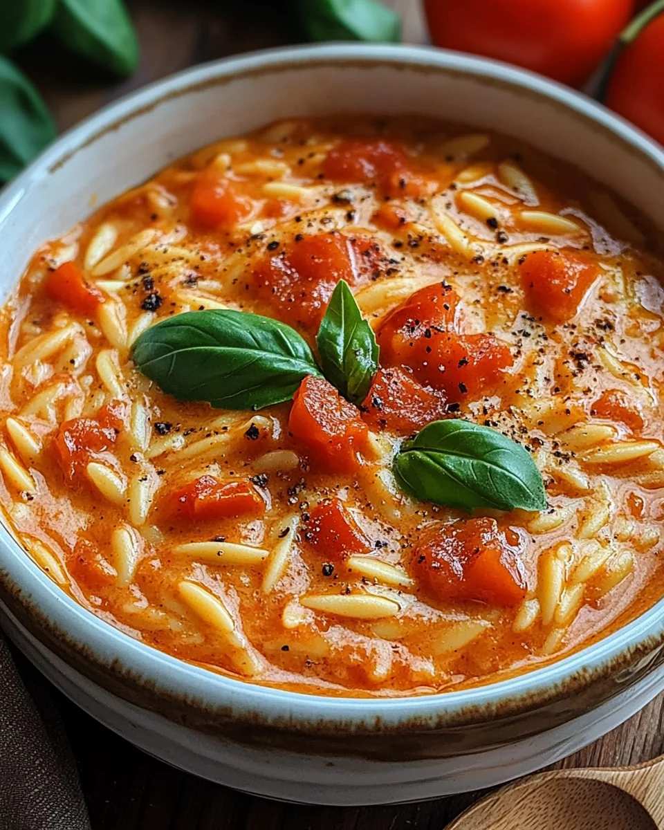Creamy Vegan Tomato Orzo with Coconut Milk