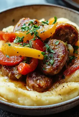 Cremige Wurst und Paprika auf Kartoffelpüree 22 Cremige Wurst und Paprika auf Kartoffelpüree