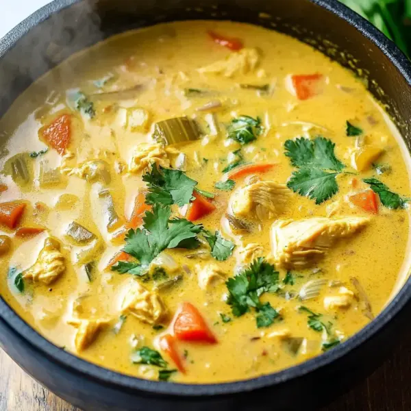 Currysuppe mit Hähnchen