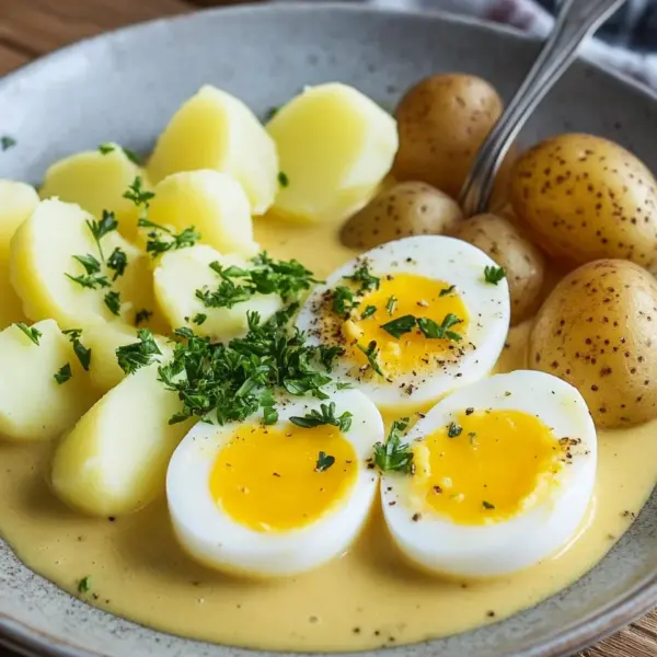 Eier in Senfsoße