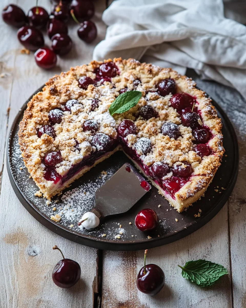 Einfacher und schneller Kirsch-Streusel-Kuchen