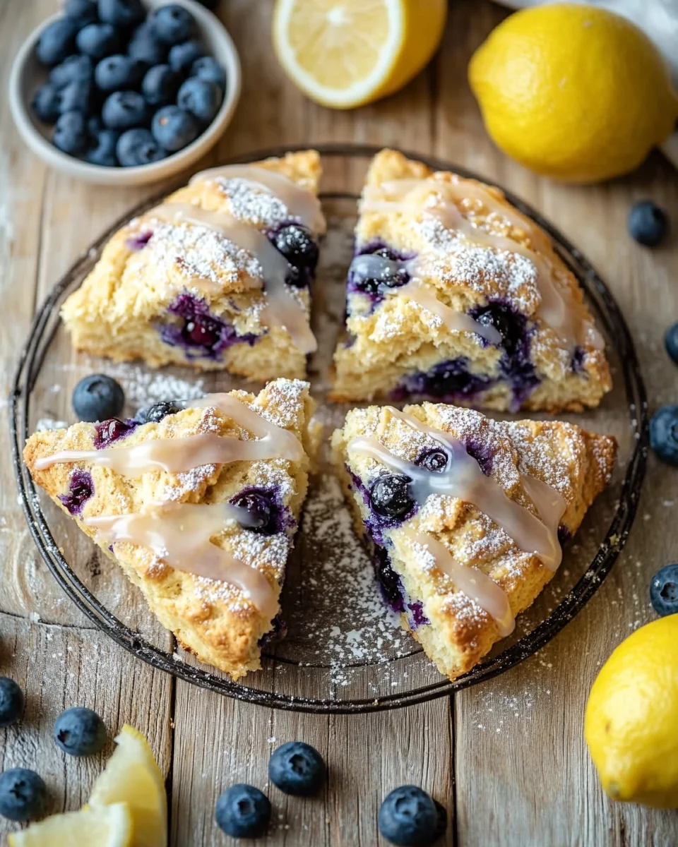 Fruchtige Blaubeer-Scones mit Zitronenguss