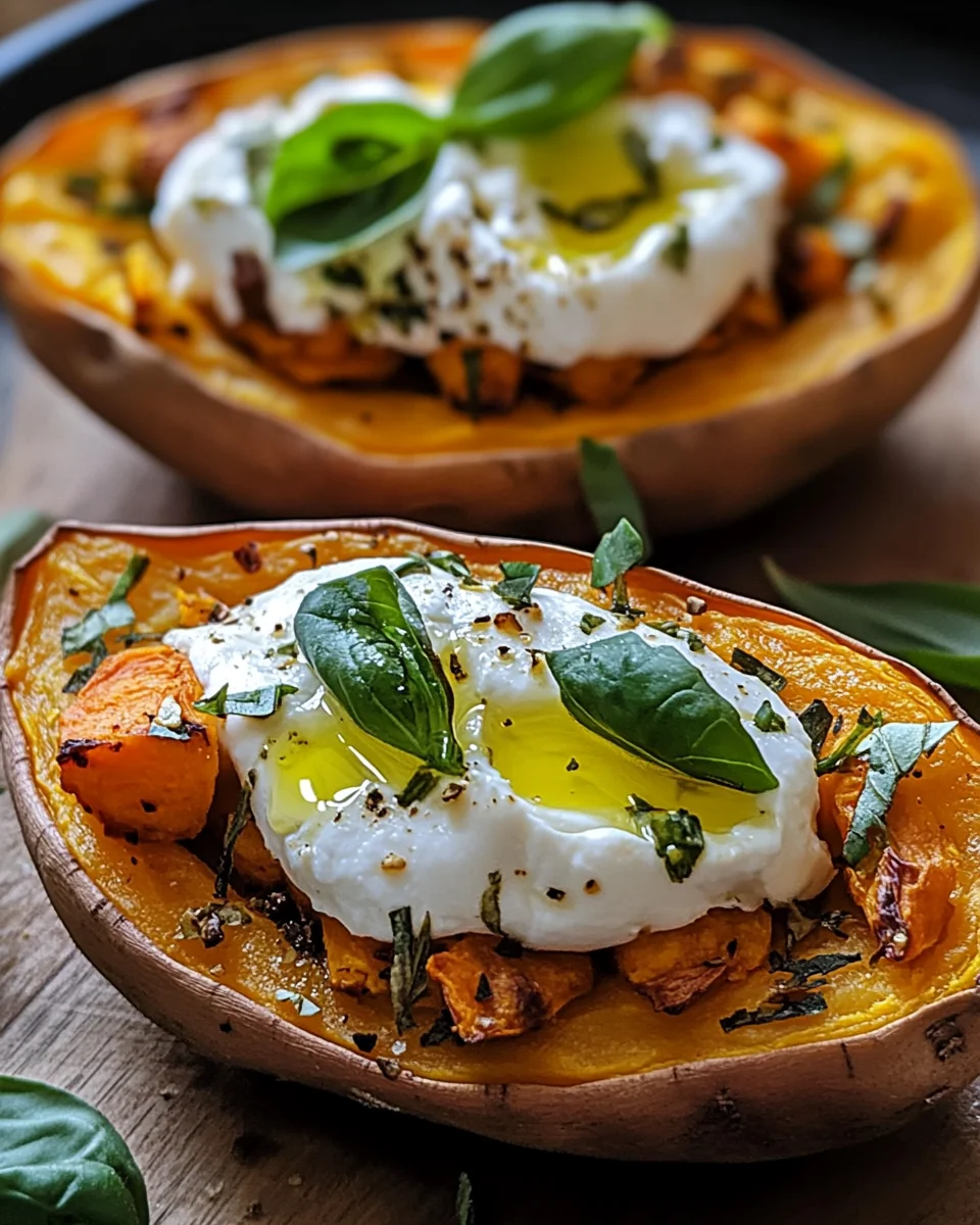 Gefüllte Süßkartoffeln mit Burrata 23 Gefüllte