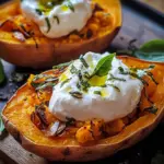 Gef&uuml;llte S&uuml;&szlig;kartoffeln mit Burrata