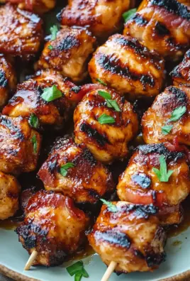 Gegrillte Honig-BBQ-Bacon-Hühnchen-Spieße einfach zubereiten 20 Gegrillte Honig-BBQ-Bacon-Hühnchen-Spieße einfach zubereiten