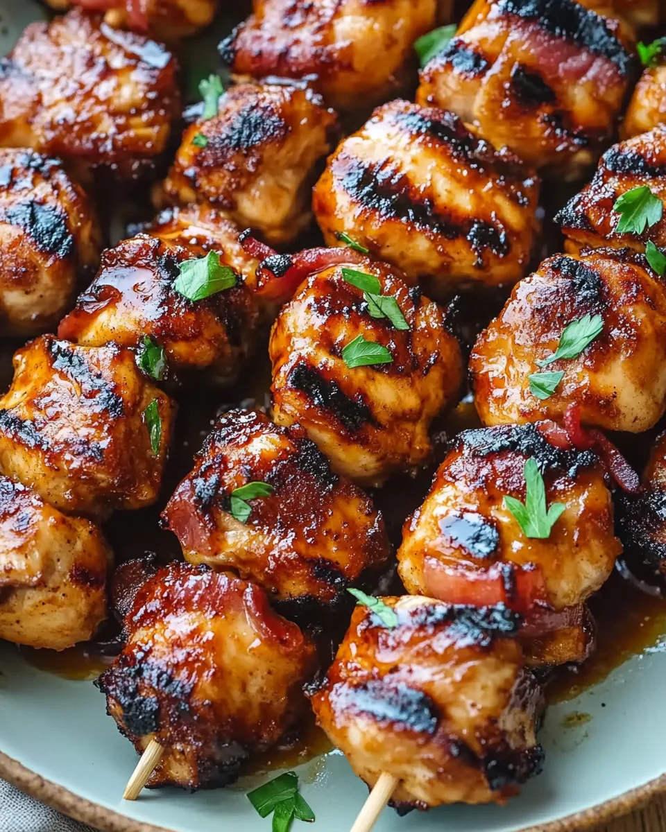 Gegrillte Honig-BBQ-Bacon-Hühnchen-Spieße einfach zubereiten 19 Gegrillte Honig-BBQ-Bacon-Hühnchen-Spieße einfach zubereiten