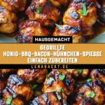 Gegrillte Honig-BBQ-Bacon-Hühnchen-Spieße einfach zubereiten 16 Pinterest Hidden Image