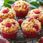 Gesunde Himbeer-Muffins mit Haferflocken-Streuseln