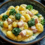 Gnocchi mit Brokkoli und Schinken in cremiger K&auml;seso&szlig;e