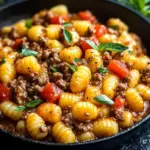 Gnocchi Pfanne mit Hackfleisch und Paprika