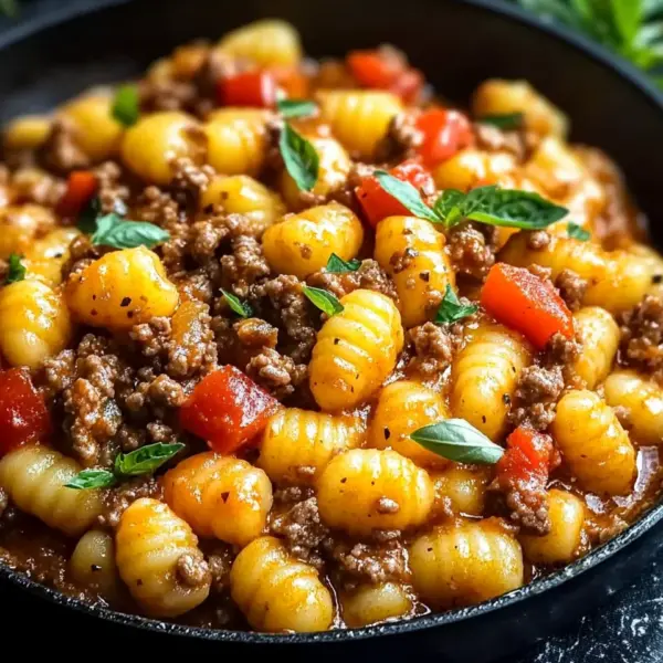 Gnocchi Pfanne mit Hackfleisch und Paprika