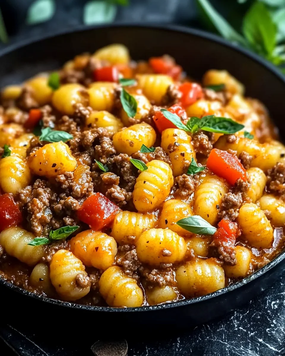 Gnocchi Pfanne mit Hackfleisch und Paprika 26 Gnocchi Pfanne mit Hackfleisch und Paprika