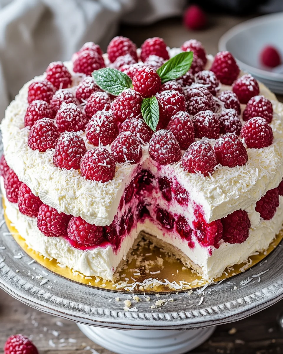 Himbeer-Raffaello-Torte ohne Gelatine