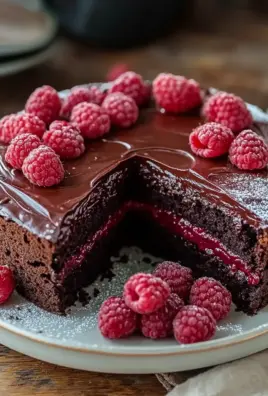 Himbeer Schoko Brownie Torte