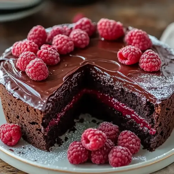Himbeer Schoko Brownie Torte