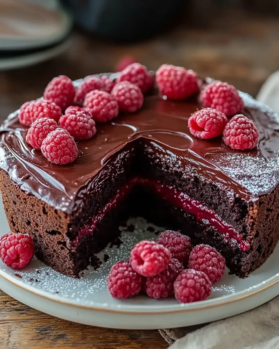 Himbeer Schoko Brownie Torte