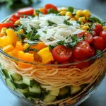 Italienischer Spaghetti-Schichtsalat