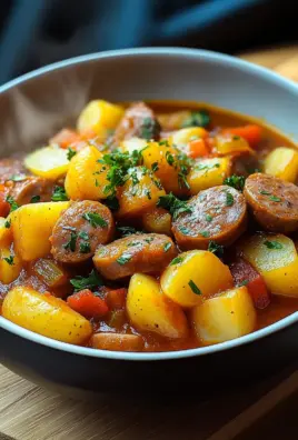Kartoffelgulasch mit Würstchen